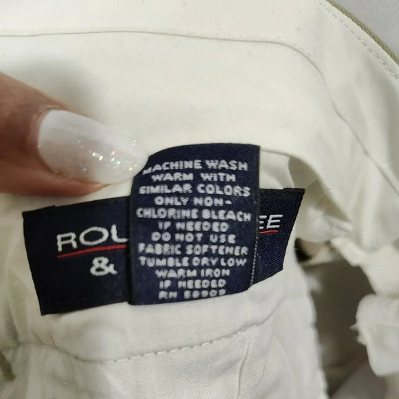 Roundtree and Yorke Khaki Chino Pants Men Size 38 x 29 Comfort Waist Straight - Picture 7 of 9